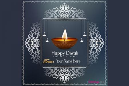 Write Name on Diwali Card Images