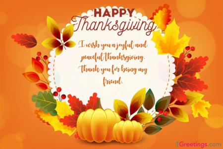 Make Personal Thanksgiving Wishes Cards Online Free