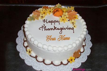 Thanksgiving Birthday Cakes With Name Online Maker