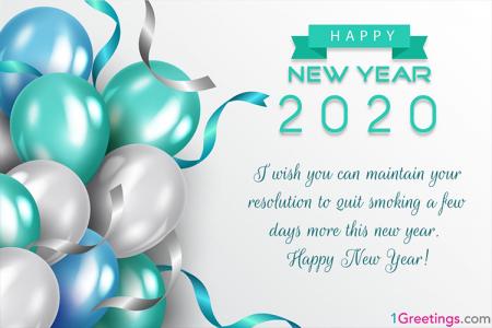 Customize Our Happy New Year 2020 Card With Balloons