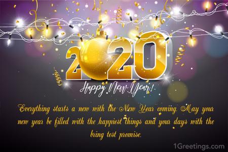 Sparkling New Year 2020 Cards Maker Online