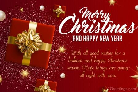 Merry Christmas And Happy New Year Greeting Card Online Free