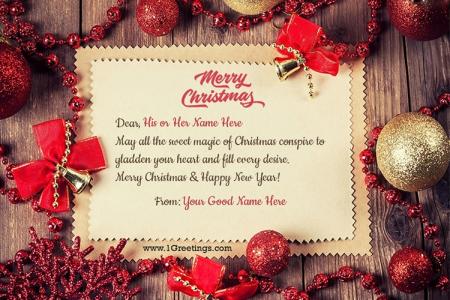 Merry Christmas Greeting Cards With Your Name Download