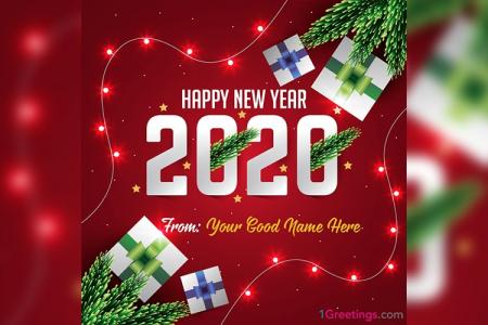 Realistic New Year 2020 Card With Name Editor