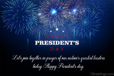 Happy Presidents' Day Greeting Cards With Fireworks