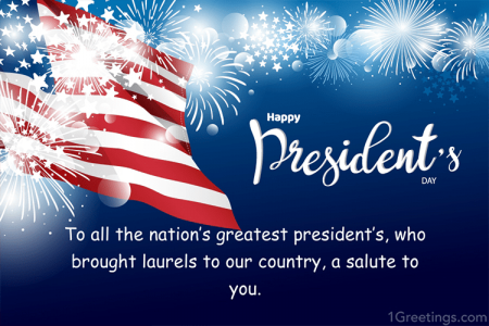 Fireworks Presidents' Day Wishes Cards Online