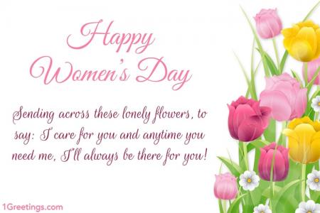 Beautiful Flower Happy Women's Day Card Messages