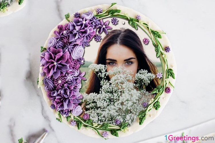 Flower Birthday Cakes With Photo Edit