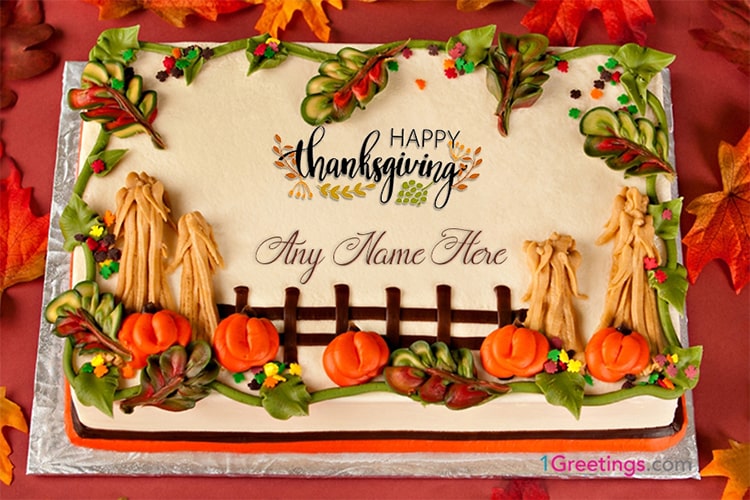 Happy Thanksgiving Cakes With Name Generator