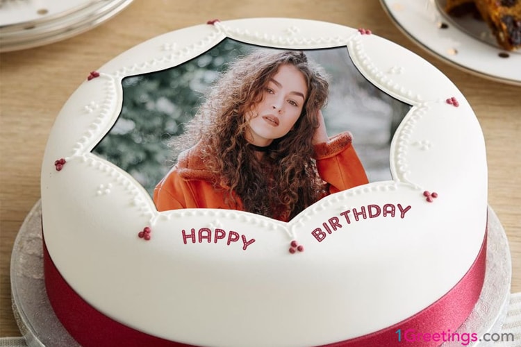 Vanilla Happy Birthday Cakes With Photo Frames