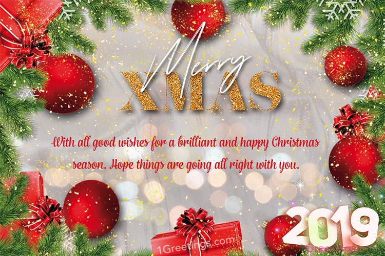 Marry Xmas Card 2019  With Wishes, Messages, Quotes
