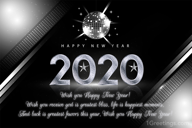 Silver New Year 2020 Cards With Wishes