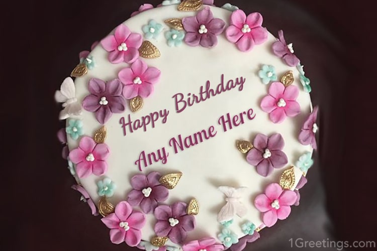Lovely Flowers Birthday Name Cakes Online Editing