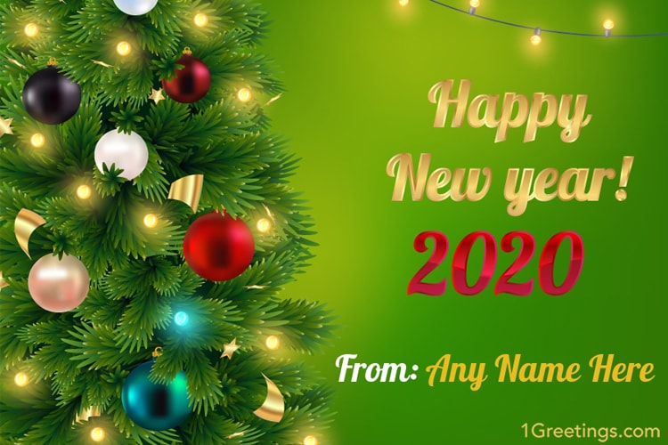 Happy New Year 2020 Card With Name Generator