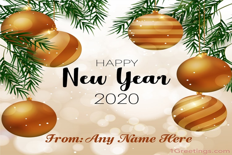 Happy New Year 2020 Wishes Card With Name Online