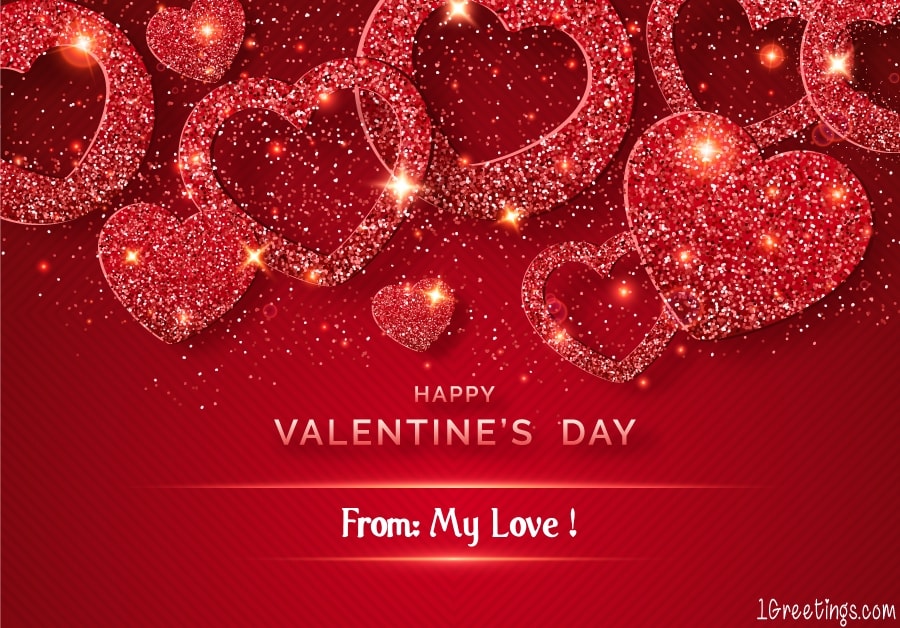 Download romantic Valentines card with name editing